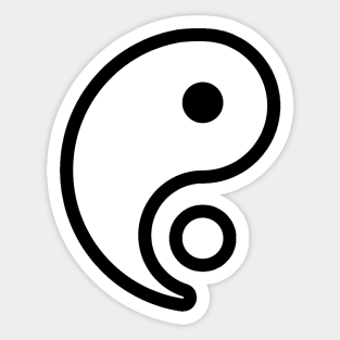 Yin Yang White Sticker